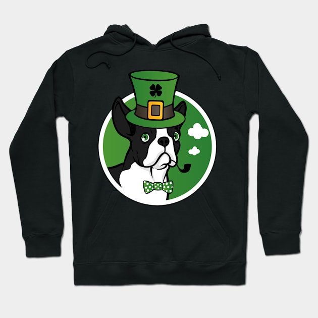 Leprechaun Boston Terrier Funny St. Patrick's Day Hoodie by trendingoriginals